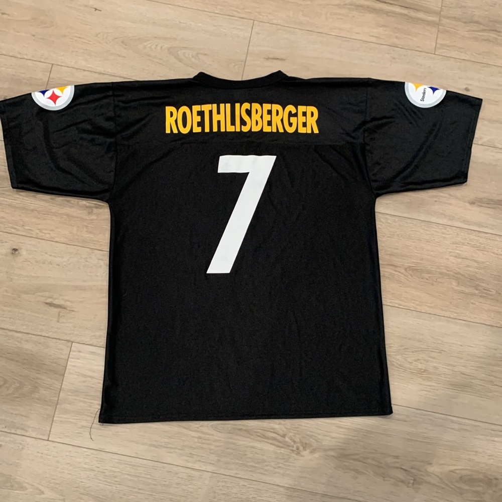 STEELER Football Jersey #7 ROETHISBERGER VINYL LETTERING Size L #27